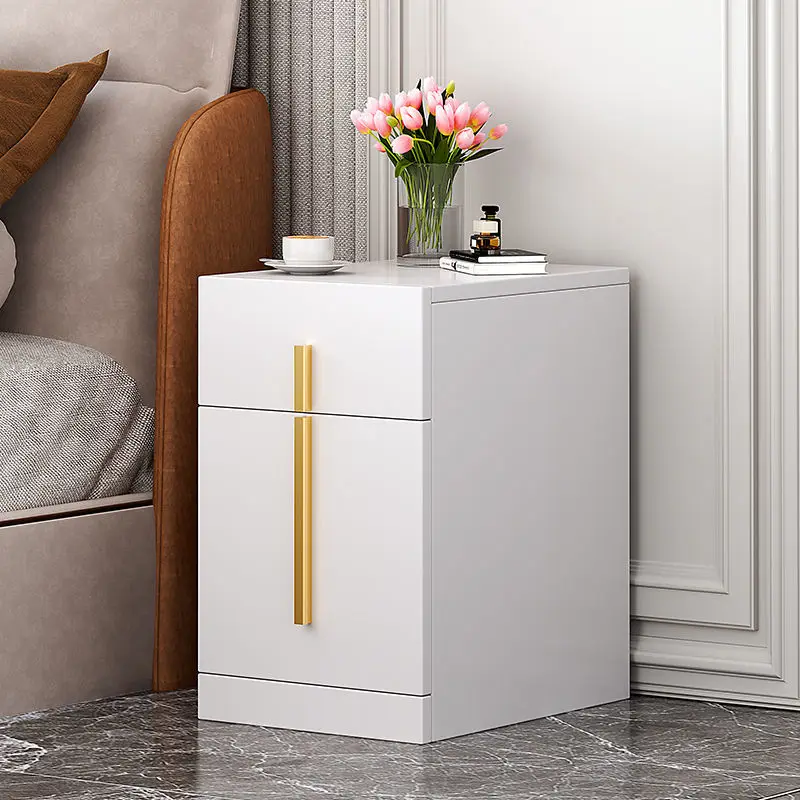 Light Luxury Bedside Table Bedroom Home Small Simple Storage Rack Simple Slate Bedside Table Complete Two Drawer Furniture