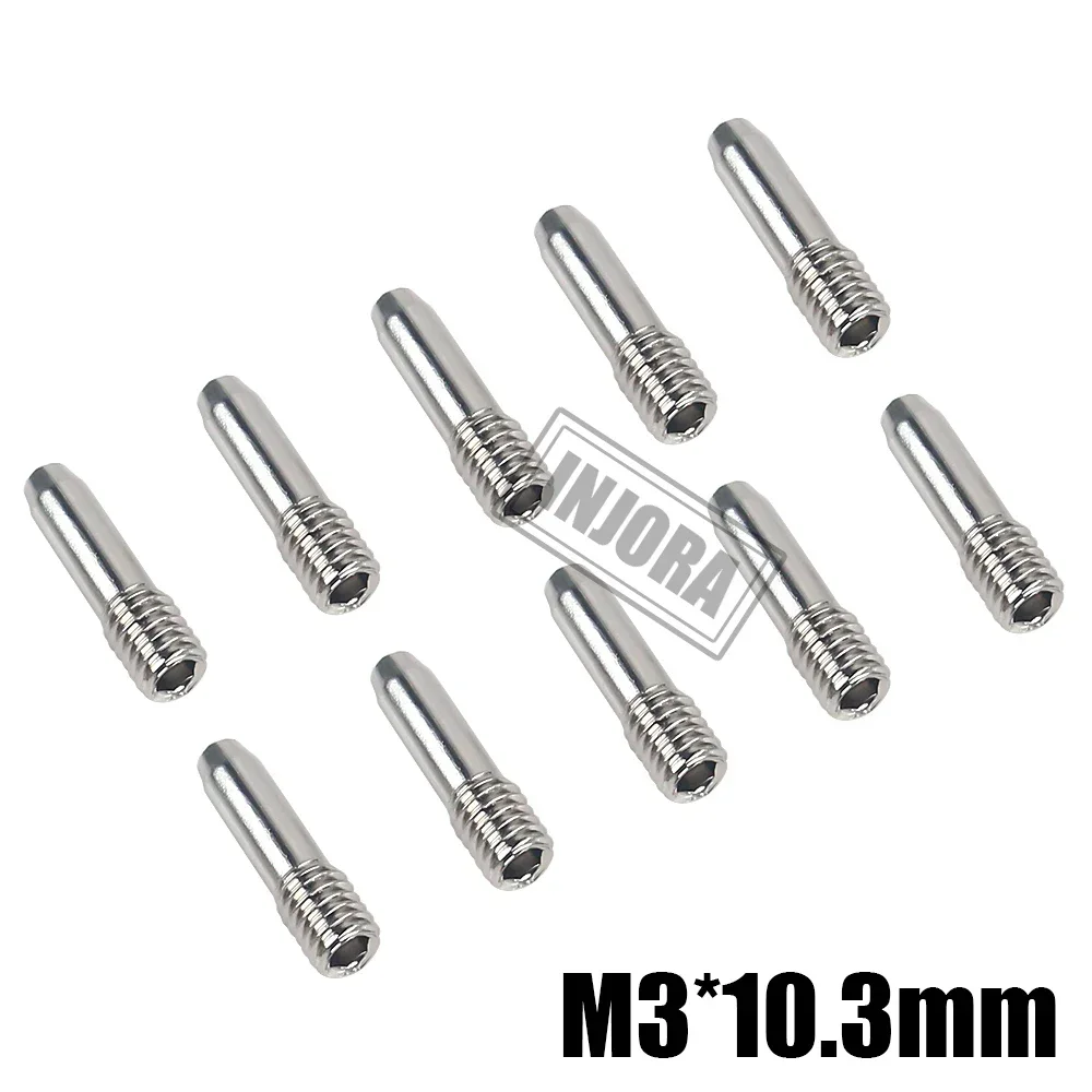 INJORA 10Pcs Stainless Steel M3 M4 Headless Hexagon Driveshaft Screw Pins for 1/10 RC Car Crawler