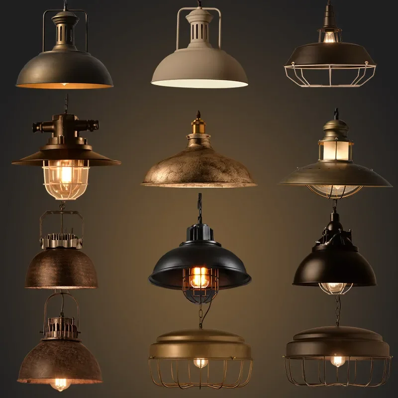 Industrial Style Retro Pendant Lights Vintage Pendant Lamp Hanging Lamp with E27 Led Bulb  Dormitorio Dinning Room Kitchen Bar