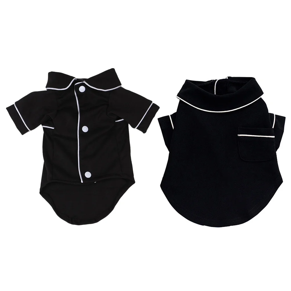 

Pet Sleepwear Handsome Two-Legged Clothing Pajamas Size M Black Comfortable Puppy Clothes for Home Holiday Photos