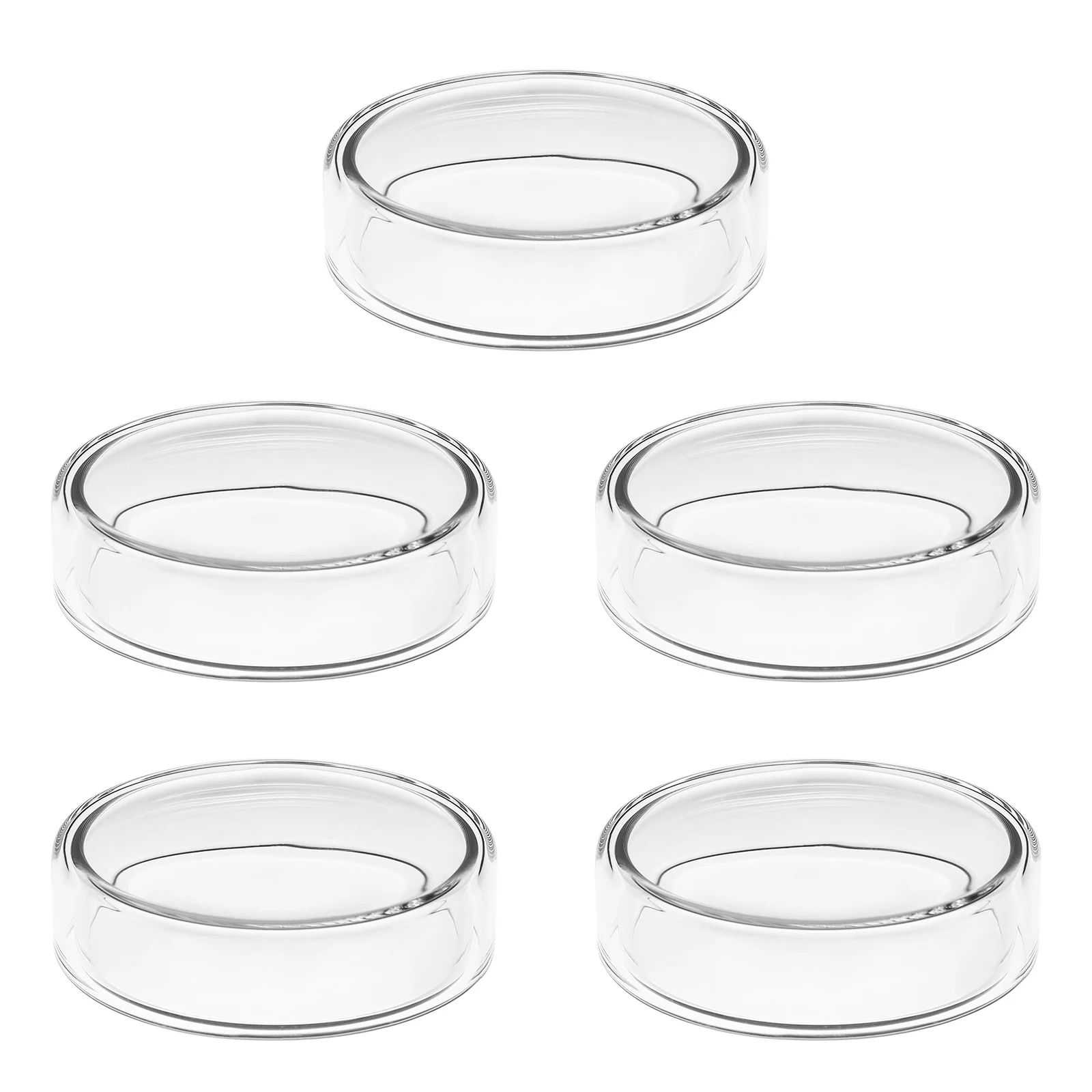 

5Pcs High Borosilicate Glass Petri Dishes Reusable for Cell Culture Laboratory Experiments Thin Lightweight Transparent