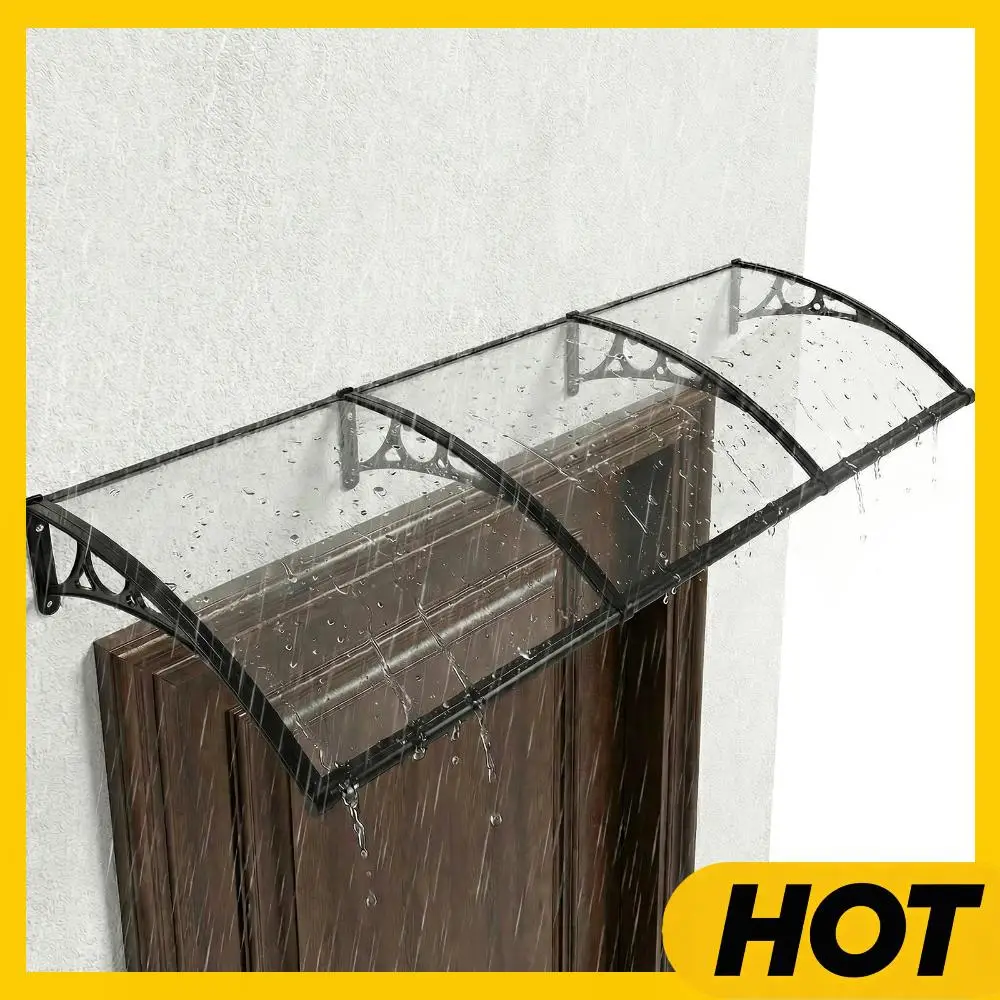 

Awning for Door Entrance with Aluminum Alloy Bracket Door Awnings Exterior with Drainage Sink for Rain Snow Sunlight Protection