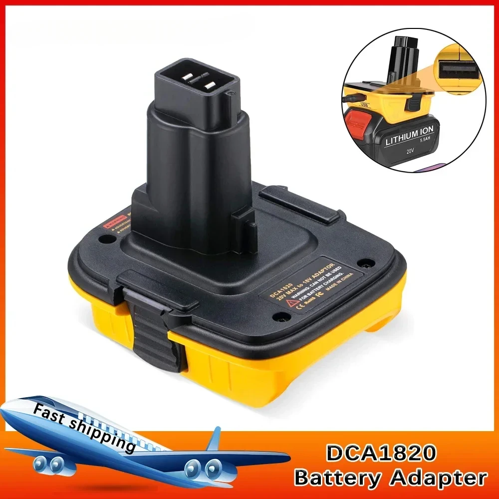 

НОВЫЙ адаптер-адаптер DCA1820 для инструментов DEWALT 18 В, 20 В, литий-ионный аккумулятор, функция Power Bank, USB