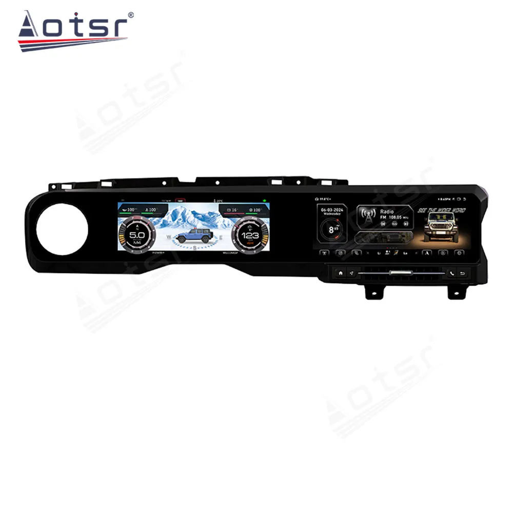 27 inch For Jeep Wrangler JL 2018-2021 4K HD Touch Screen Carplay Multimedia Car GPS Navigation Auto Radio Head Unit black color