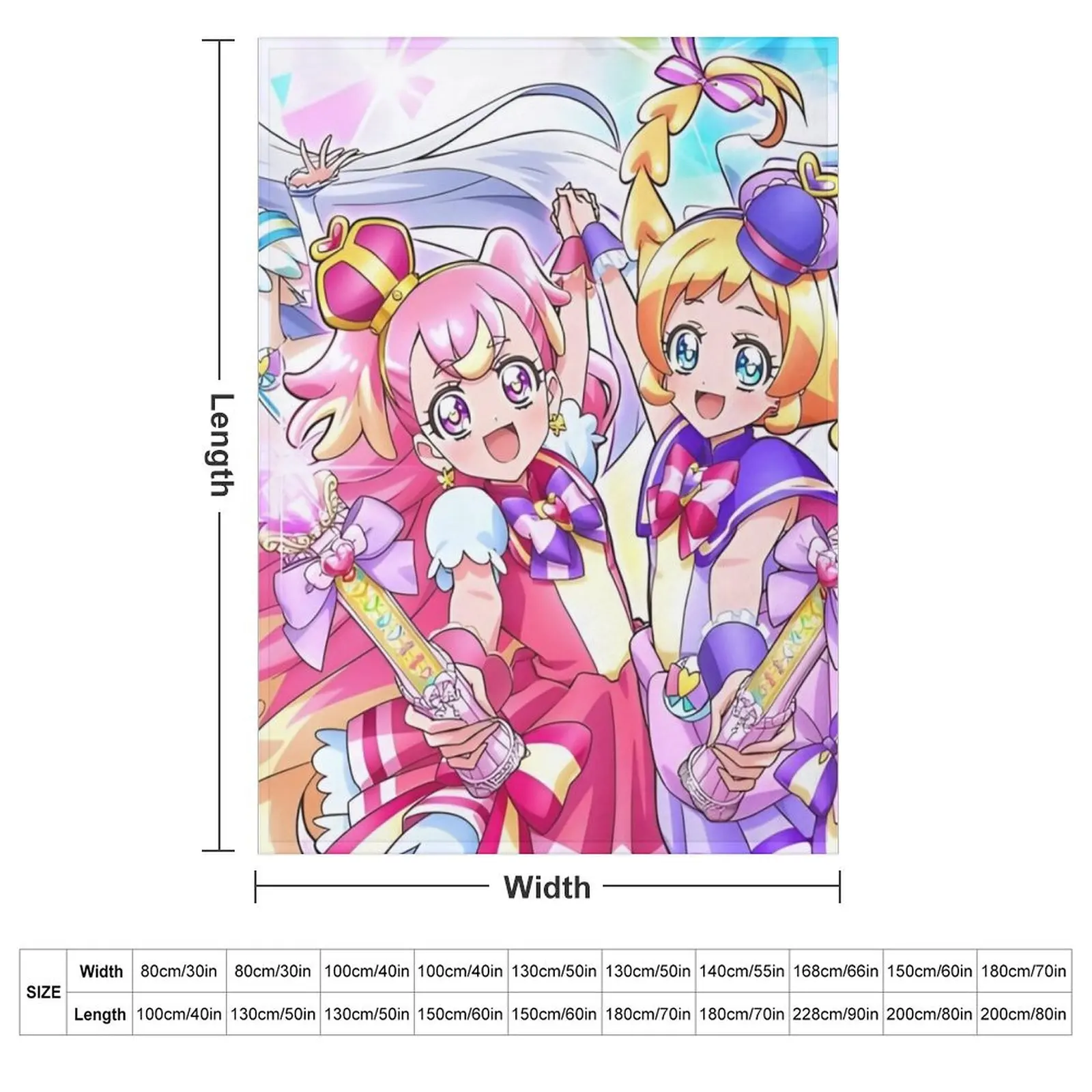 Wonderful Precure - All Characters Throw Blanket couch cozy soft plush fuzzy picnic outdoor blanket