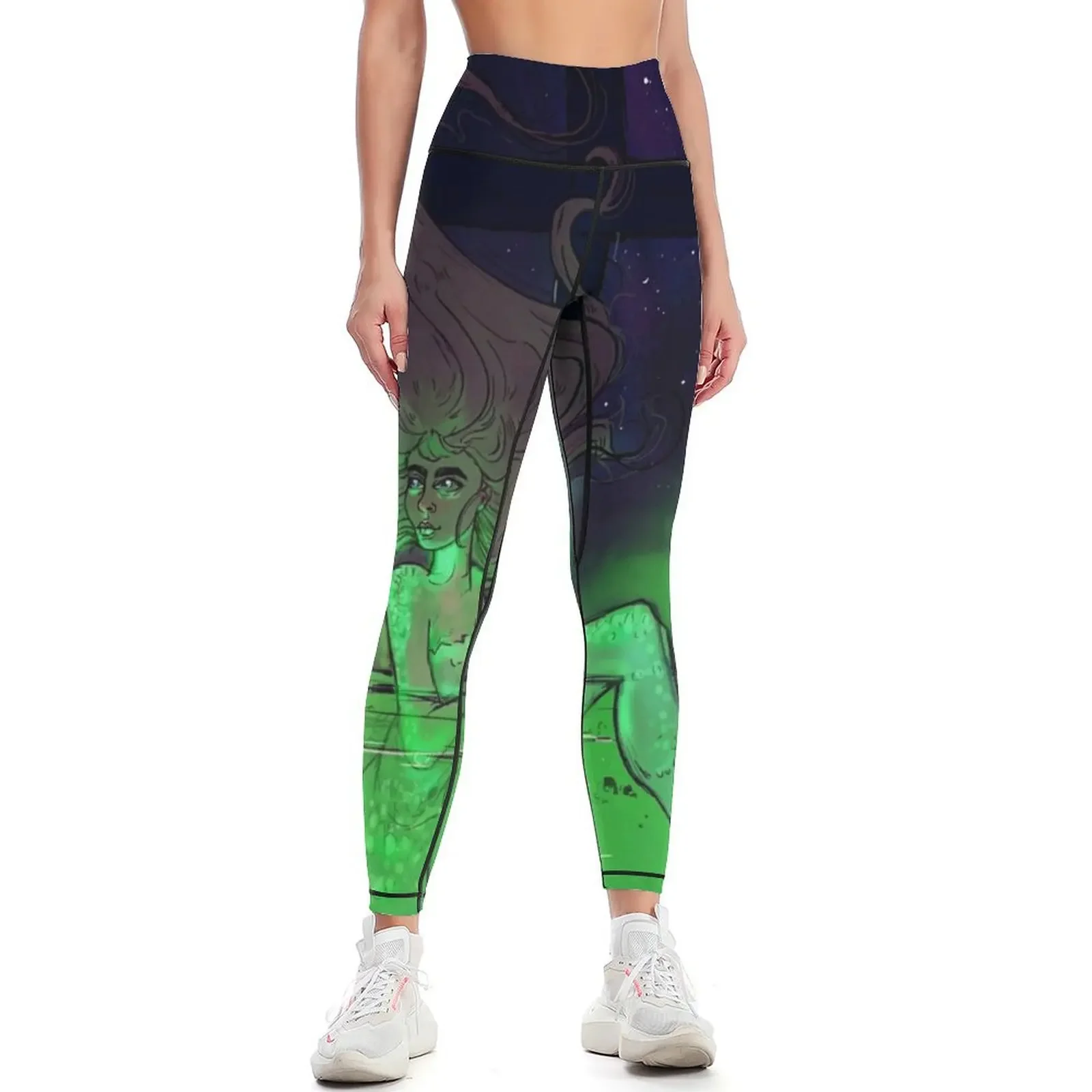 

Mermaid off duty Leggings gym top workout shorts sports tennis for for physical Womens Leggings