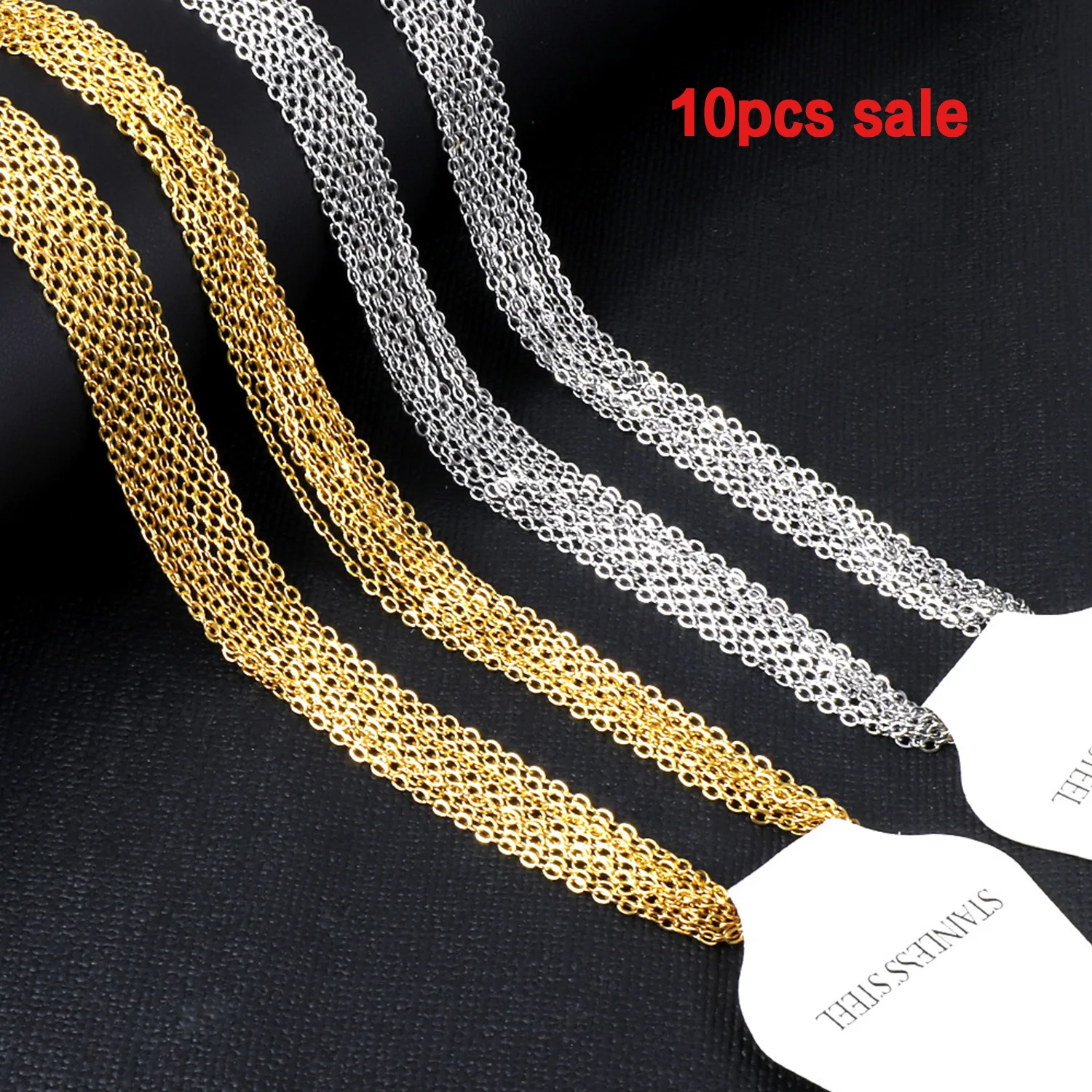 

ASON 10pcs/lot Non-fading 316L Stainless Steel 1MM/2MM O-Chain Necklace For Women Pendant Accessory Colliers Jewelry Wholesale