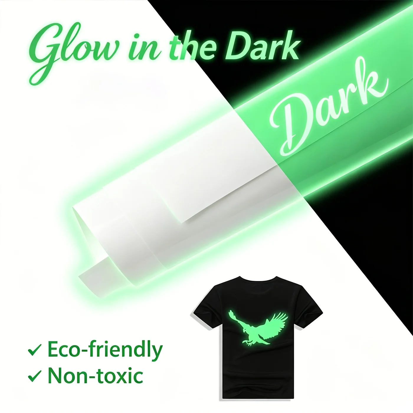 

Luminous heat transfer vinyl, available in various color sizes of 12 inches * 56 feet, suitable for T-shirts, PU elastic vinyl