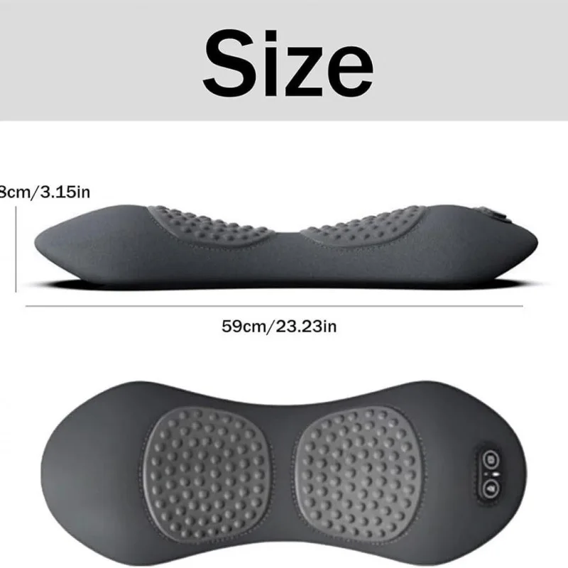 3 in 1 Electric Lumbar Pillow with Vibration Massage and Warm Compress, Memory Foam Waist Support Cushion for Home Office and