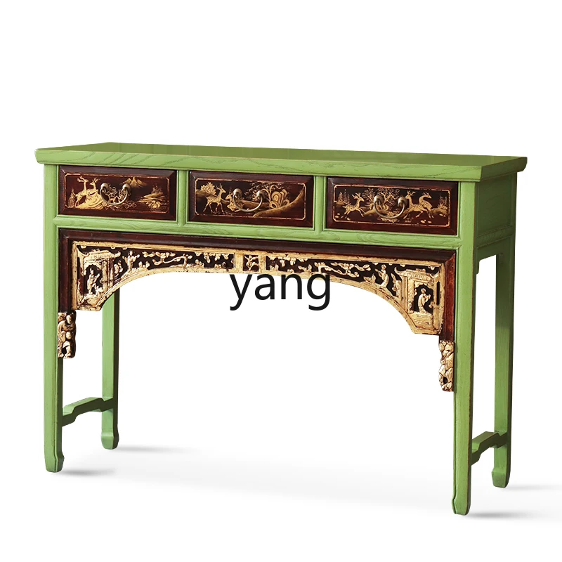 

LTT new Chinese-style foyer case retro storage porch table solid wood classical old end-view cabinet