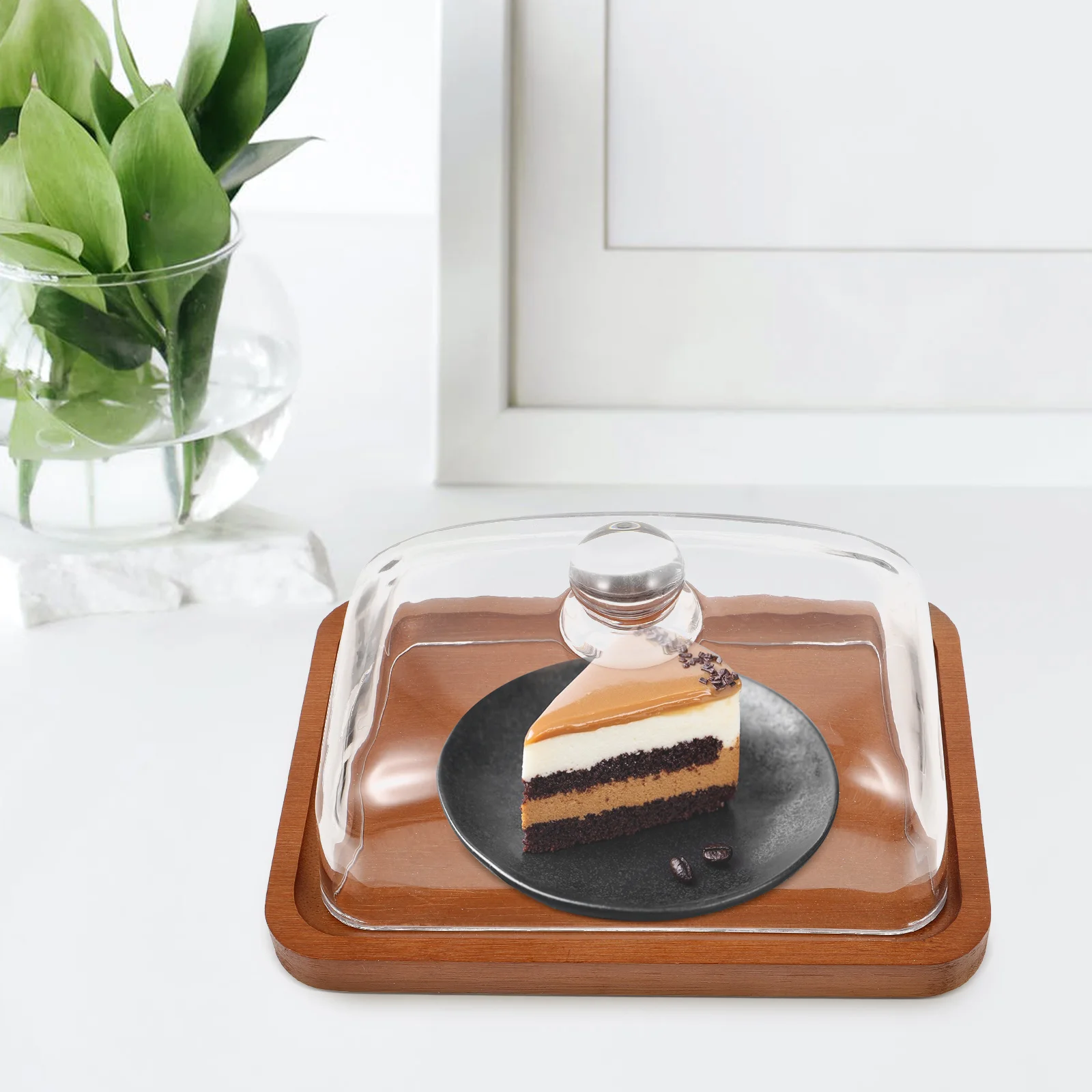 

Wooden Lid Yellow Cheese Container Reusable Tray Butter Tray Kitchen Bar Utensils Butter Container For Counter Storage Holder