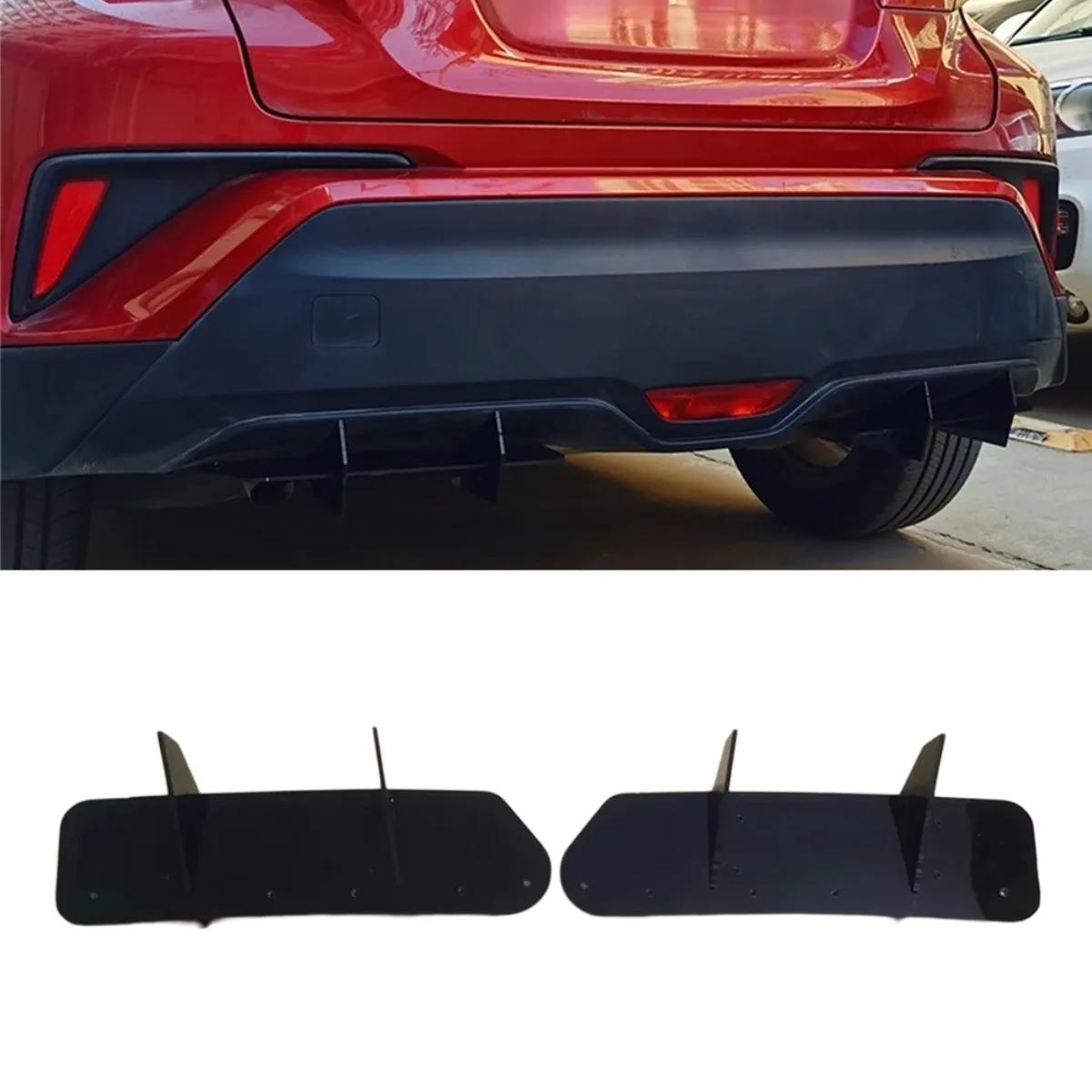

For Toyota CHR 2017-2020 Car Rear Bumper Spoiler Lip Diffuser Modification Part Bumper Guard Protector Cover Car Accessories