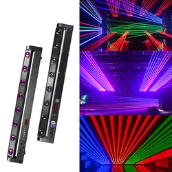 2pcs 8x10W LED Beam Bar Moving Head Light 8x15W RGBW Stage Light Wheel Infinite Rotating DMX For KTV Disco Party Running Event