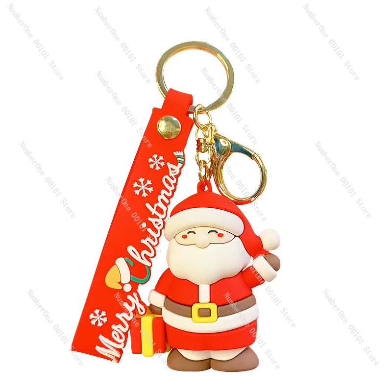 Cartoon Santa keychain schoolbag doll pendant snowman bag keychain pendant Christmas gift