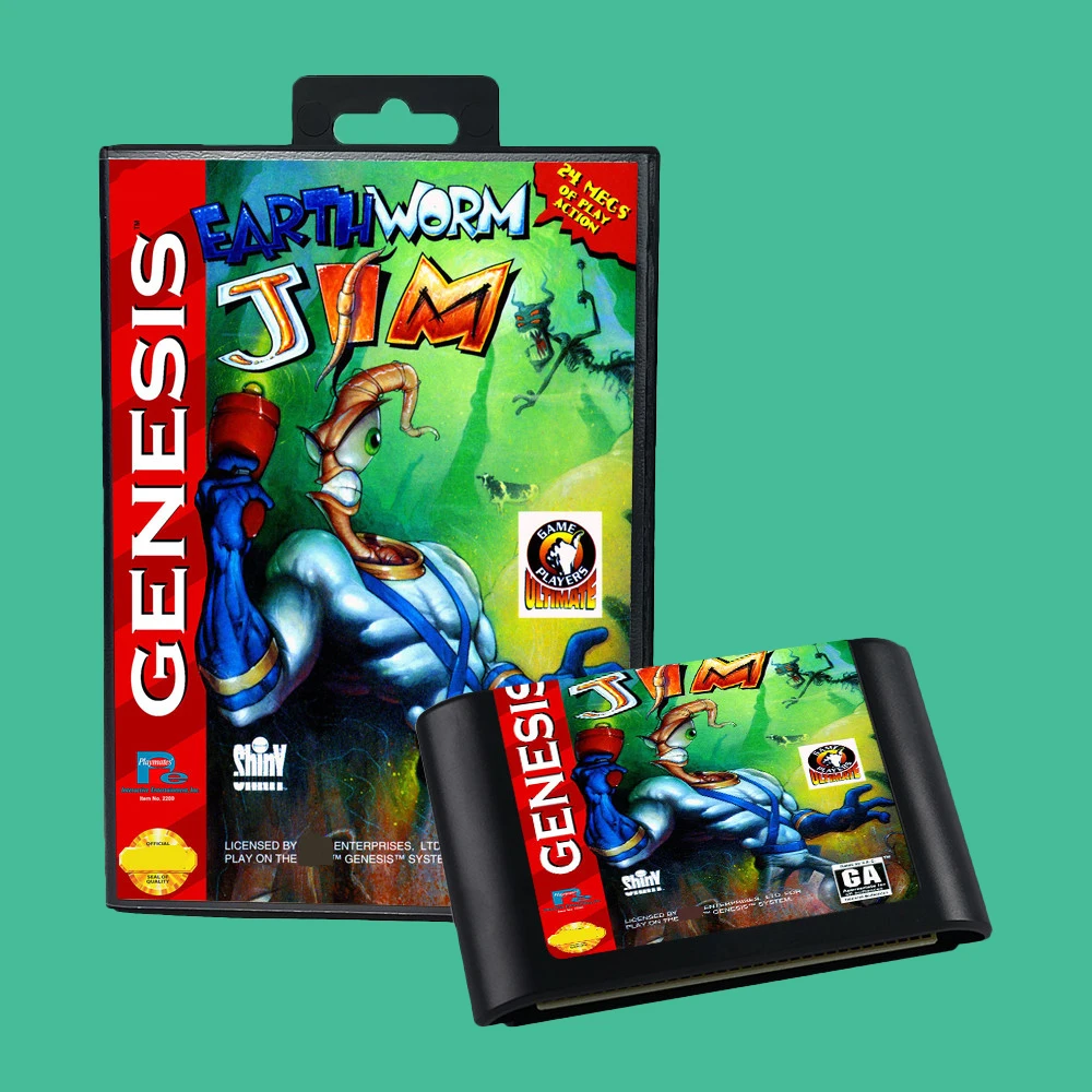 لعبة دودة الأرض جيم 1 ودودة الأرض جيم 2 الولايات المتحدة الأمريكية/EUR لـ SEGA Mega Drive Genesis 16 بت وحدات التحكم صندوق خرطوشة الألعاب دليل #3