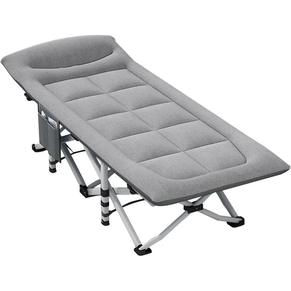 

Folding Camping Cot with Mattress and Pillow, Portable No Installation Lightweight Adult Sleeping Bed for Home,Office