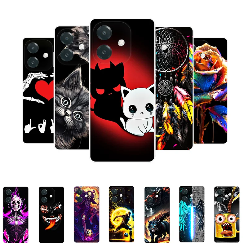 For OPPO A40 Case A 40 Funny Cute Silicone Soft Back Cases for OPPO A40 4G CPH2669 Cover OPPOA40 Shockproof Bumper