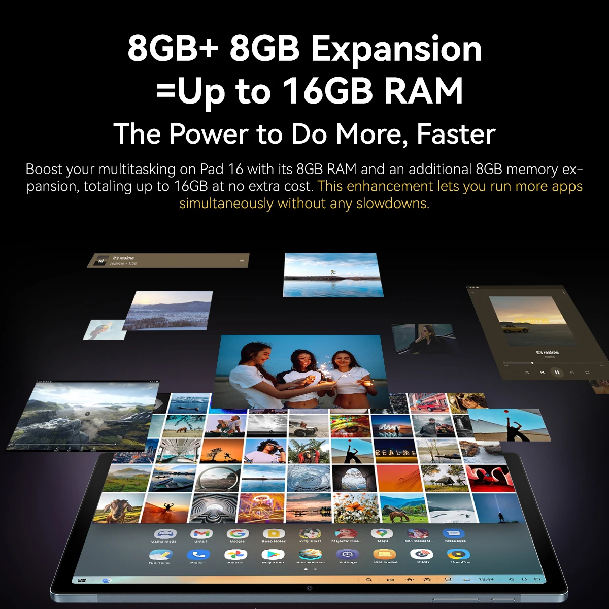 Планшет OSCAL Pad 16, 10,5-дюймовый дисплей FHD+, 8 ГБ, 128 ГБ, 8200 мАч, восьмиядерный процессор Unisoc T606, камера 13 МП, планшеты Android 13