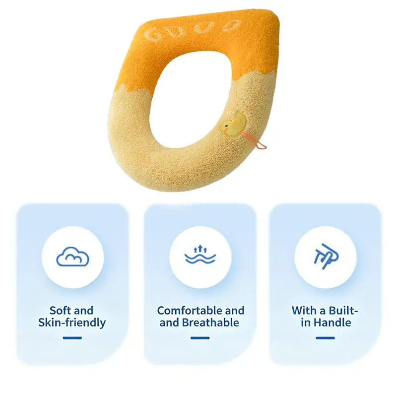 1Pcs Bathroom Toilet Seat Cover Soft Warmer Washable Mat Cover Pad Cushion Seat view 4
