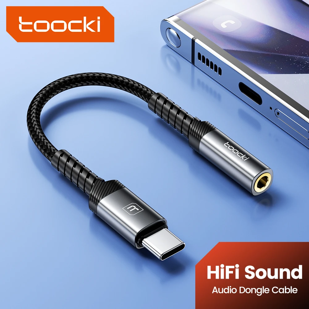 Toocki iP/USB نوع C إلى 3.5 مللي متر جاك HiFi الصوت دونغل مهائي كابلات ذكر إلى أنثى سماعة AUX محول ل Xiaomi POCO آيفون