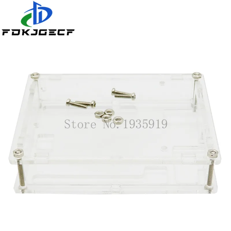 One set Transparent Acrylic Box Clear Enclosure for Arduino UNO R3 Case With Screws