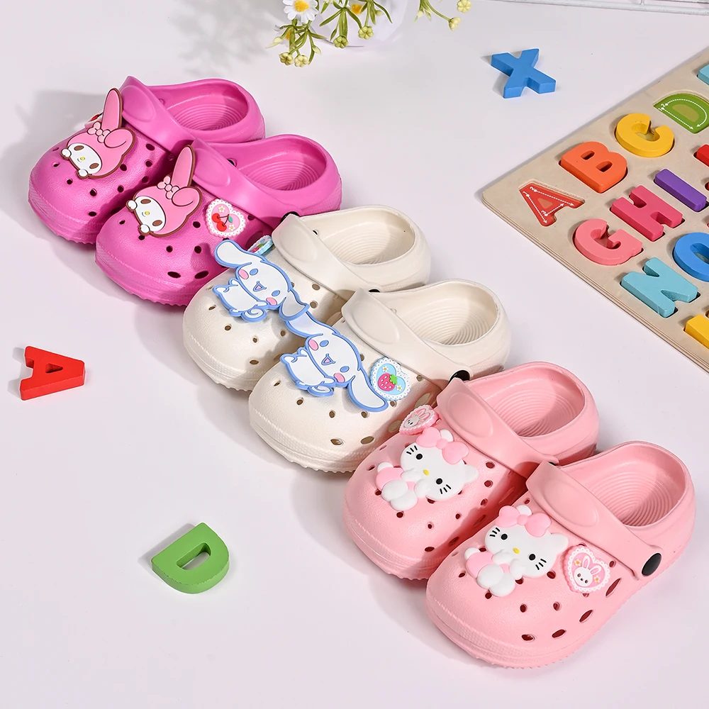 Sanrio Child Slippers Hello Kitty Cinnamoroll Melody Slippers Gilr Indoor Slippers Comzy Anti-Slip House Flat Slipper