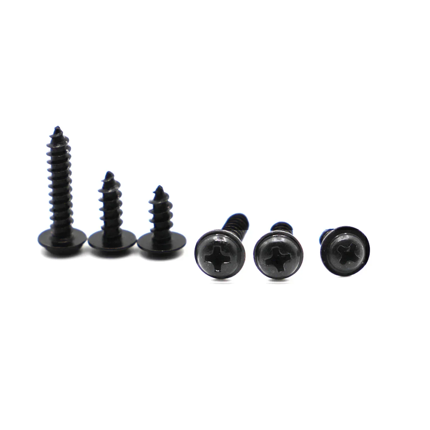 PWA M1.4 M1.7 M2 M2.3 M2.6 M3 M4 Black Padded Round Head Carbon Steel Self-Tapping Screws With Pad