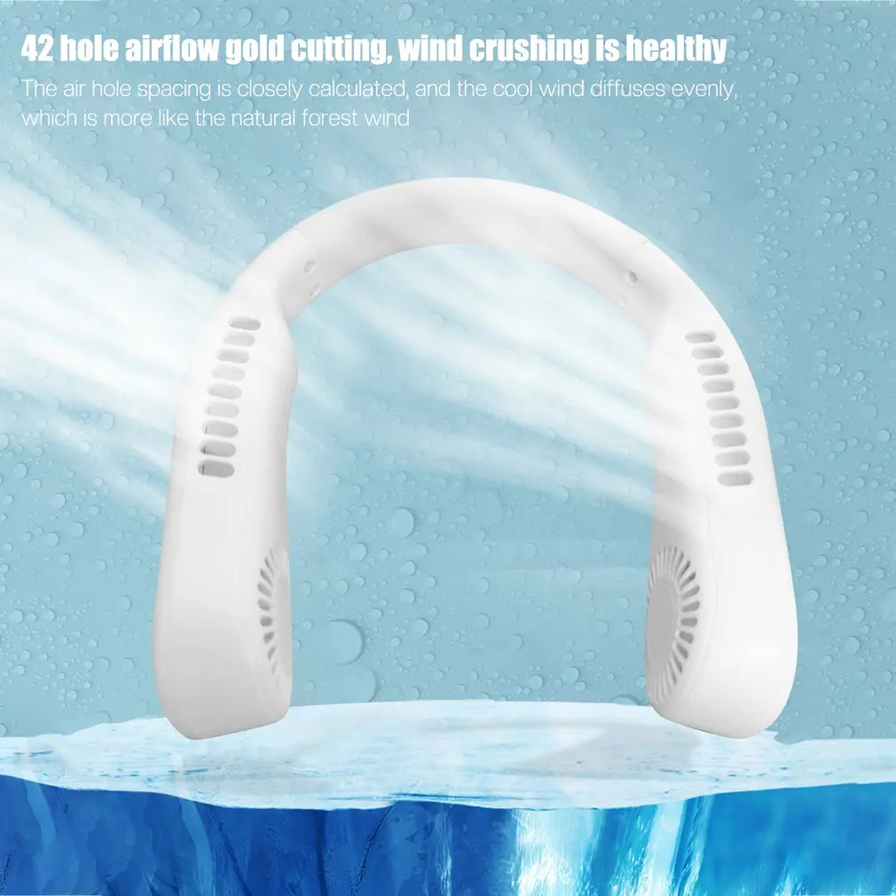 

Portable Bladeless Mini Neck Fan USB Rechargeable Leafless Hanging Fans Low Noise Air Conditioner Cooling Wearable Neckband Fans