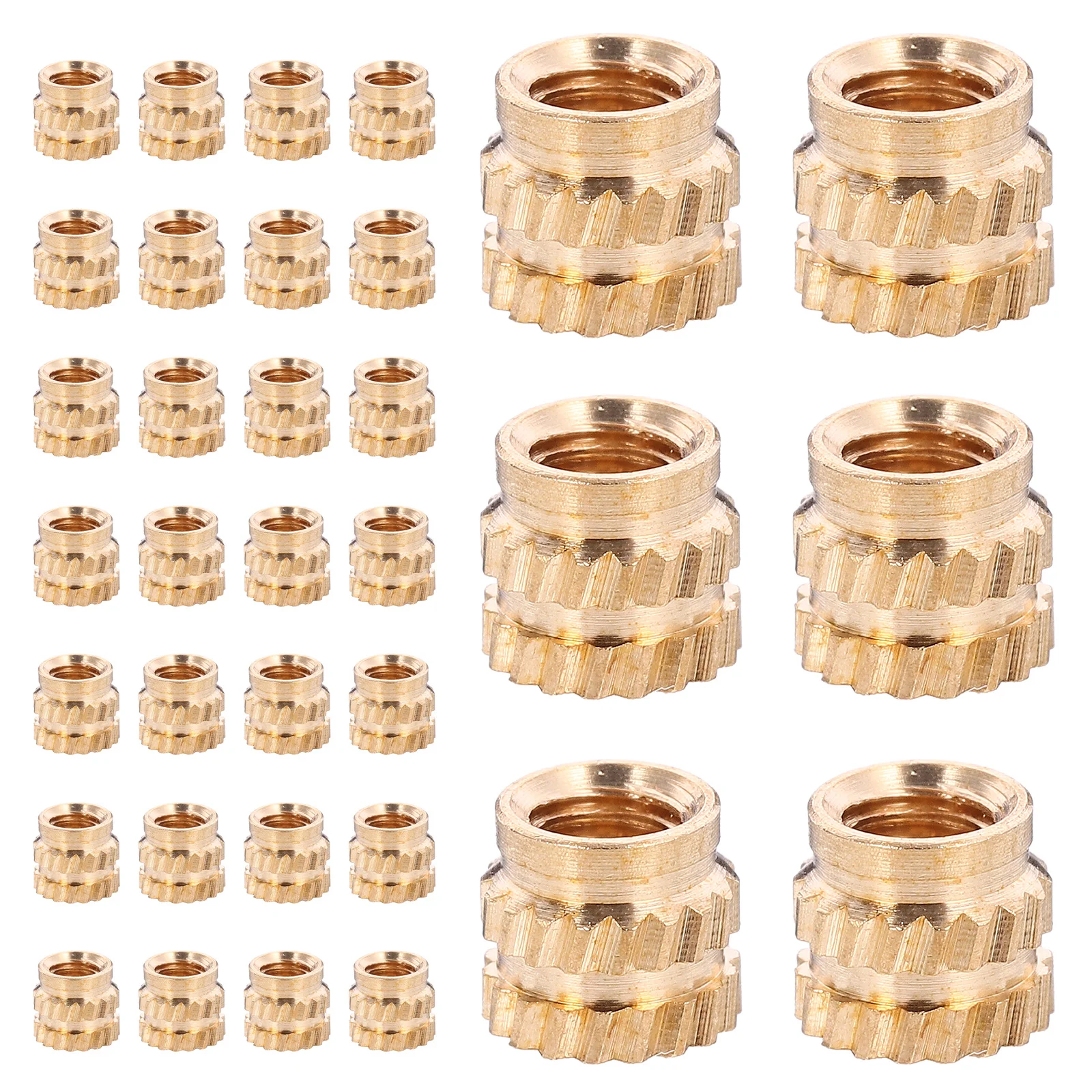 

100pcs Brass Heat Set Insert M3 Threaded Inserts For 3D Printing Embedment Nuts Knurled Female Thread For Plastic Injection