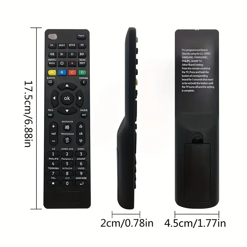 RCG008 Replacement Universal Remote Control for LG For Sony for Samsung for Panasonic ForToshiba For Philips No Light