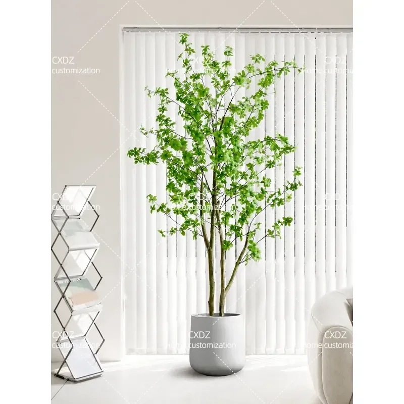 Horse drunk wood simulation green plant hanging bell tree light luxury living room large potted plant indoor fake plant floor