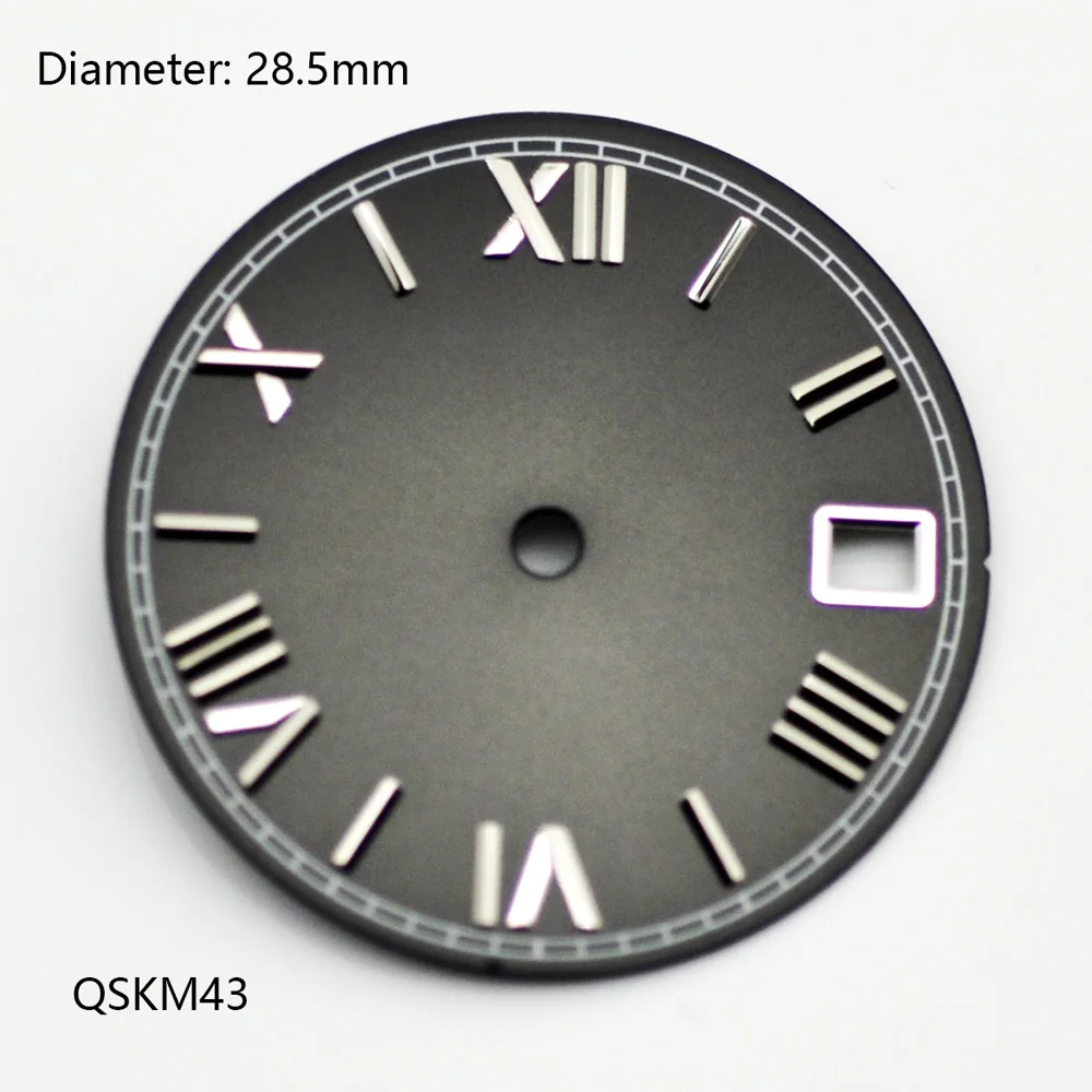 28.5mm sun pattern Roman nail N H35 sterile dial no logo custom dial watch module watch parts