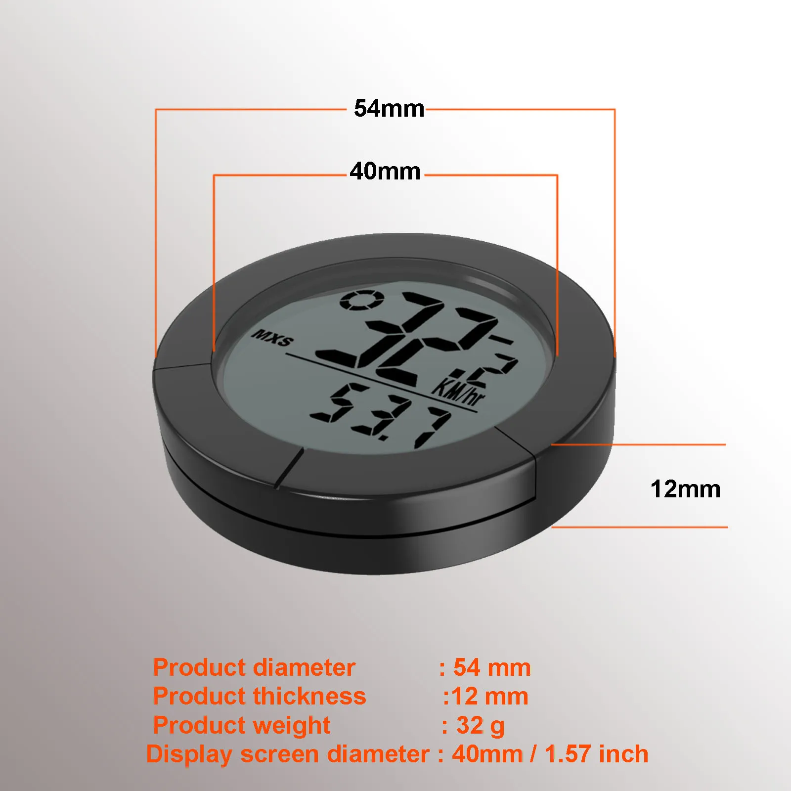 Round Wireless Bicycle Computer ,LED Luminous Backlight, Bike Speedometer, MTB Odometer, Temperature Measurement, Riding Equipme