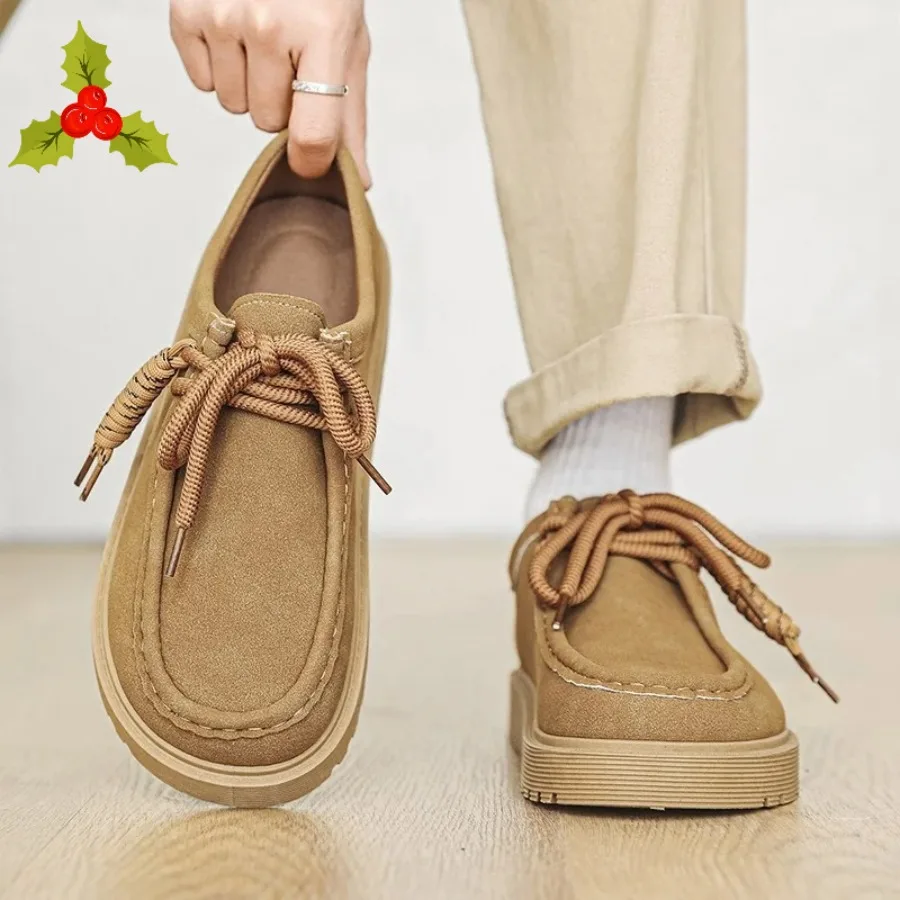 

Retro Brown Casual Shoes for Men 2026 Spring Platform Designer Shoes Loafers Man Size 45 Comfortable Mens Shoes chaussure hommes