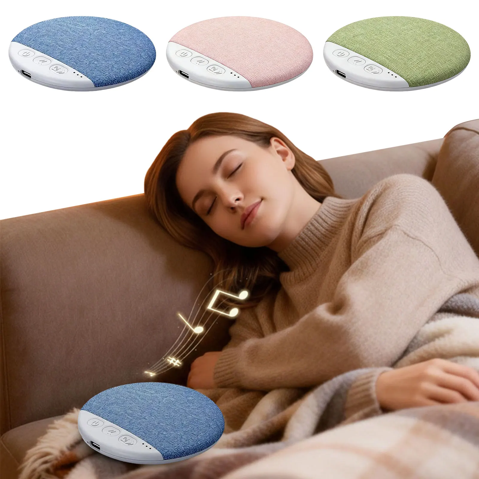 Wireless Sleeping Aid Tool Timer Ultra-Thin BT Pillow Speaker Nature Sound BT Music Player Disc for Deep Sleeping Accessories