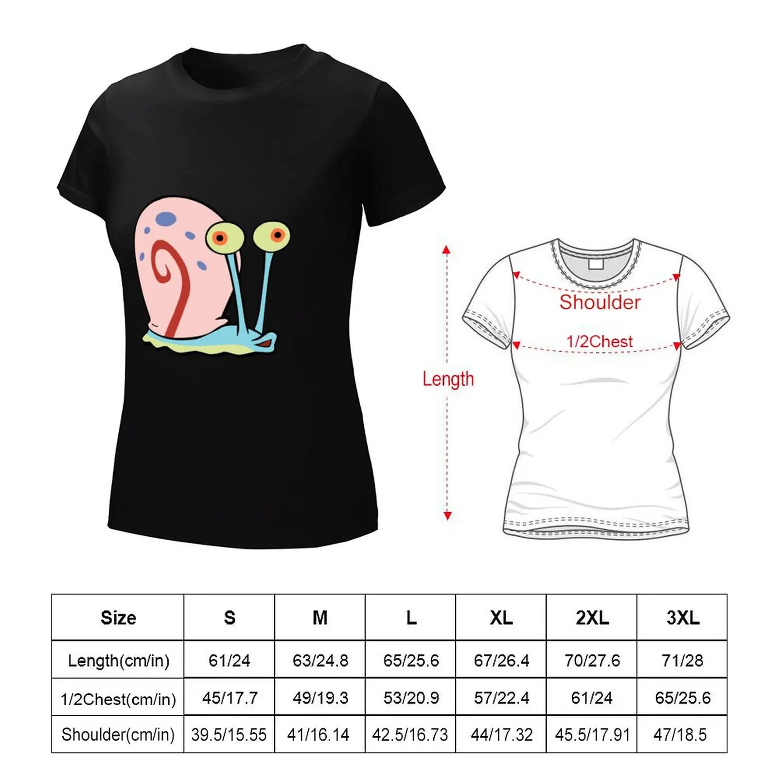 Gary the Snail T-Shirt anime clothes animal prinfor shirts graphic tees customizeds oversized workout shirts for Women