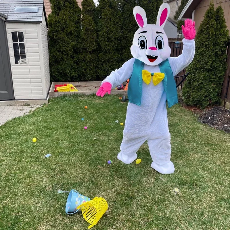 Easter Bunny Rabbit Mascot Costume Set adulto Halloween Fancy Dress donna uomo Deluxe Costume Carnival Party Rabbit Cosplay