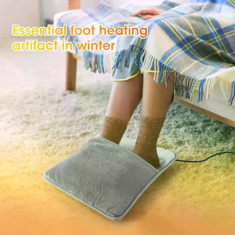 Winter Electric Foot Heating Pad USB Charging Soft Plush Washable Foot Warmer Heater Improve Sleeping Household Foot Warming Mat