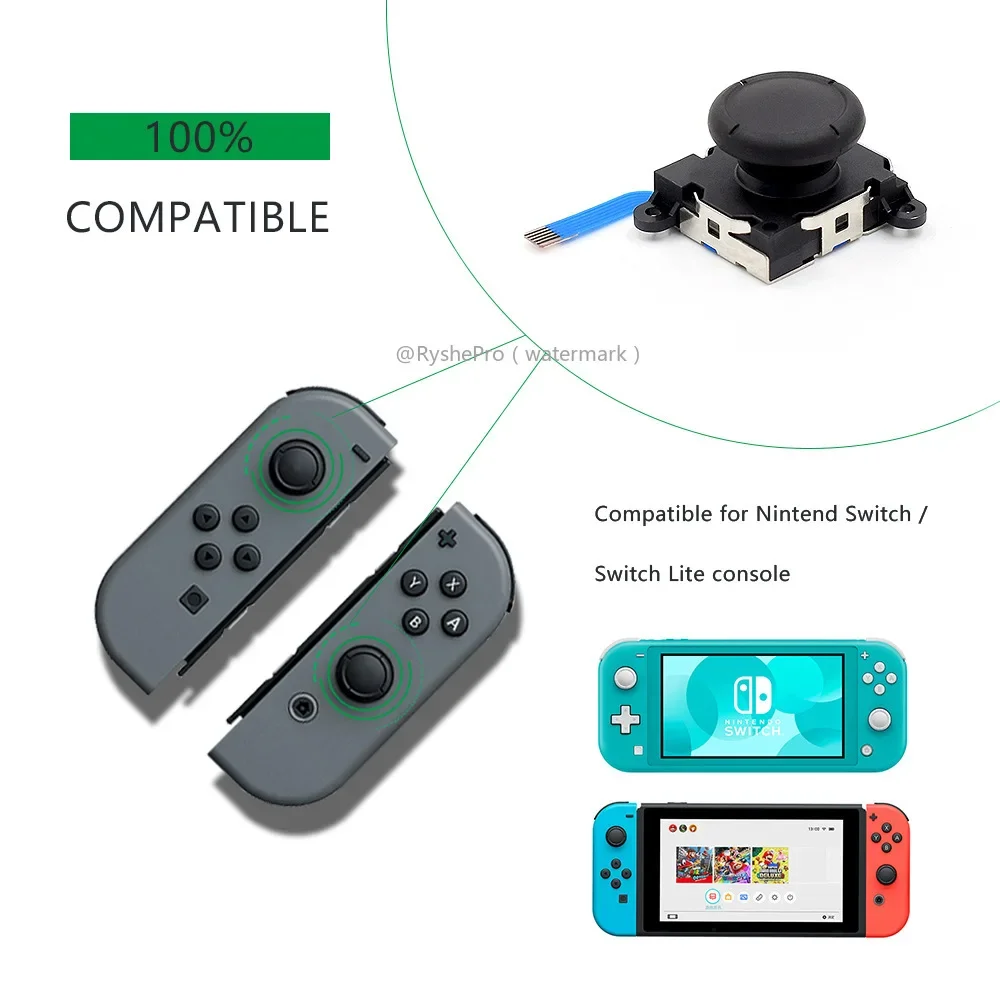 3D Switch Joystick Replacement Joystick Analog Thumb Stick for Switch Joy-Con Controller&Switch Lite Left/Right Analog Joystick