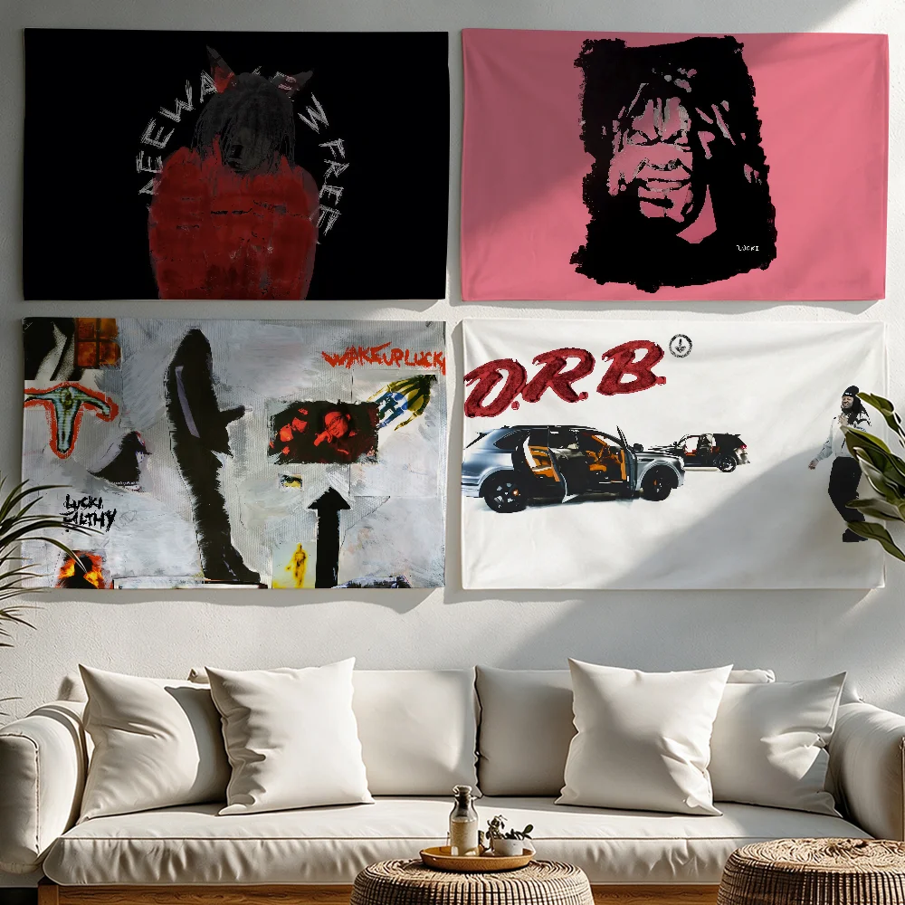 Rapper WAKE UP LUCKI flag Tapestries Outdoor Parties Bedrooms Living Rooms Dorm Rooms Wall Decor Banners Gifts