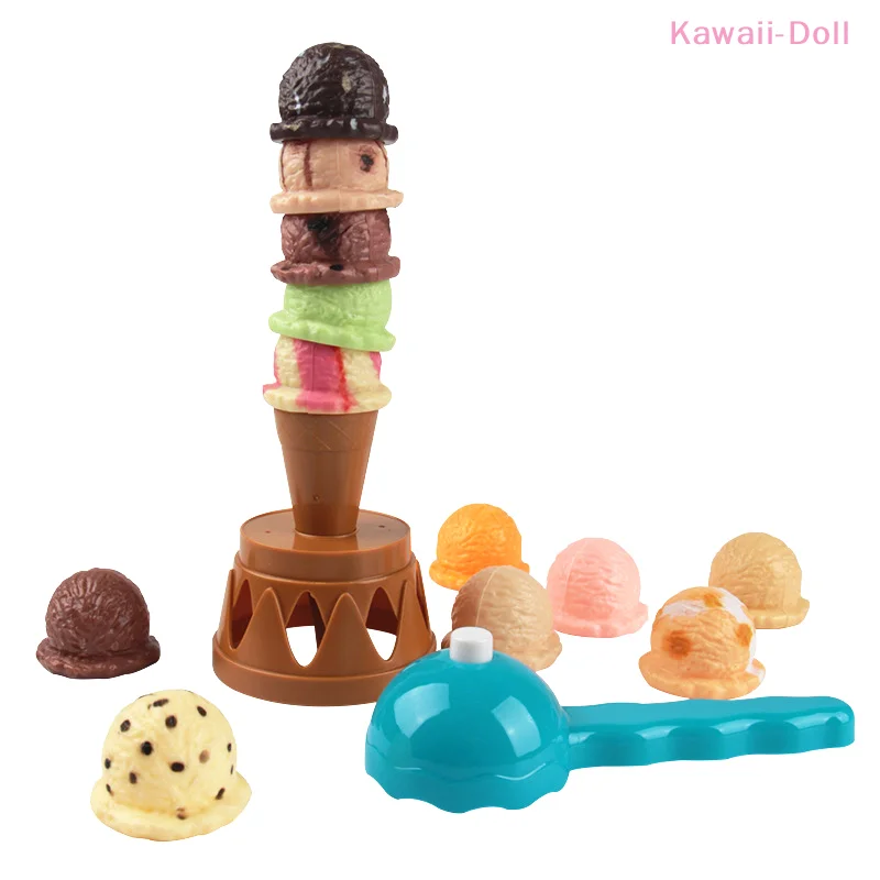 [DO]Simulation Food Kitchen Props Ice Cream Stack Up Play Pretend Play Toys Random Color Educational Toys[DO]