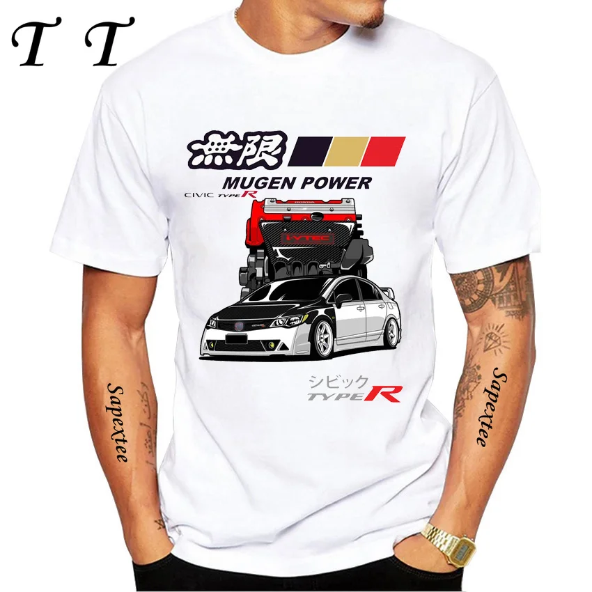 

New Summer Men Short Sleeve JDM INLANDSMARKT T-Shirt Civic Type R i-Vtec Car Interior Classic T shirts Boy Casual White Tees