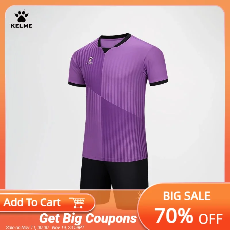 

Kelme Customized Football Uniforms Competition Training Uniforms Outdoor Sports Short-sleeved Tops Breathable Jerseys