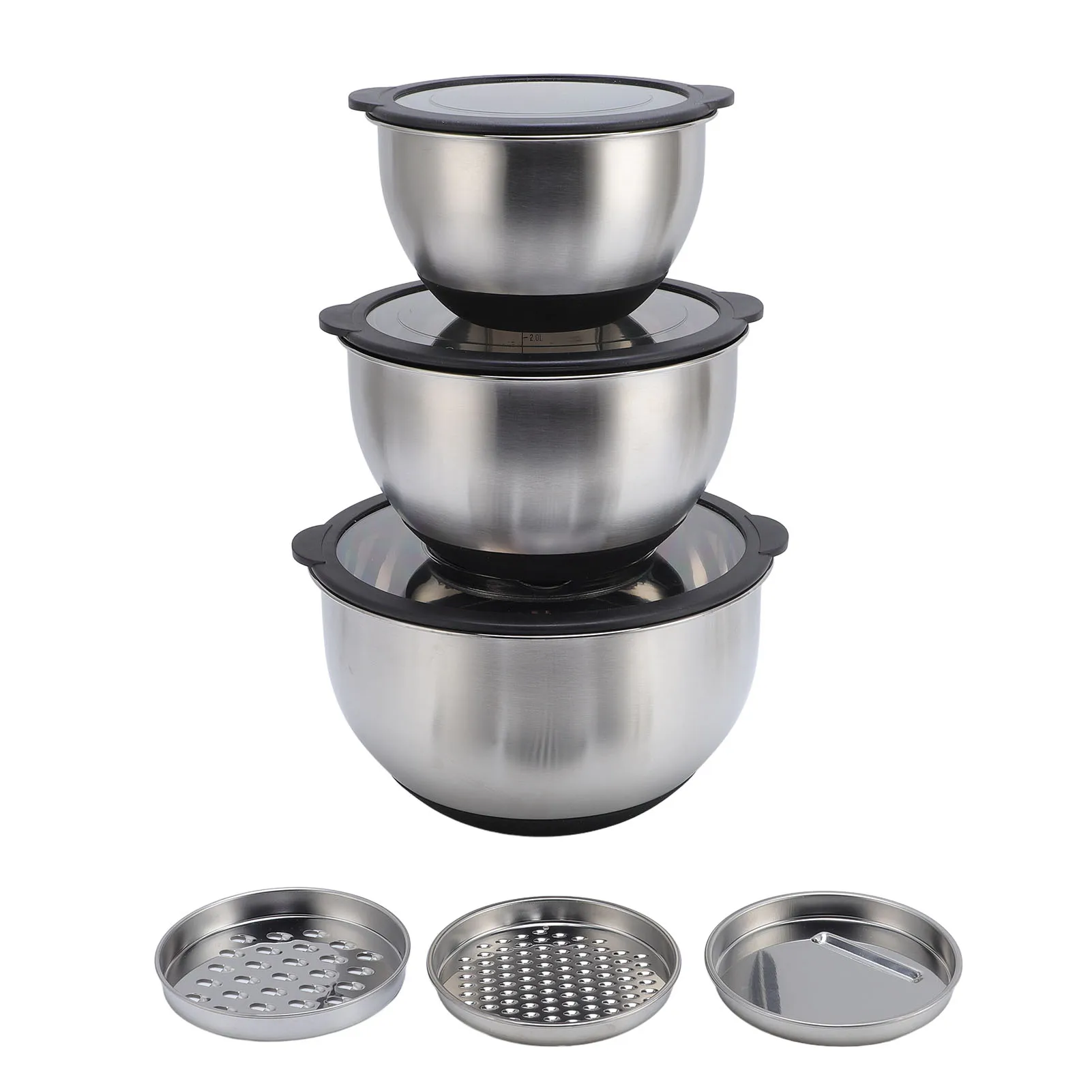 

Mixing Bowls with Lids Graters Stainless Steel Salad Bowl Set for Kitchen Baking and Food Storage Bowl Set for Kitchen