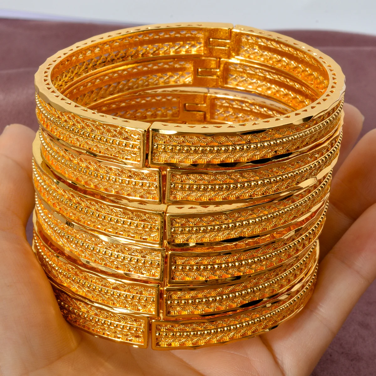 Diana Gold Plated bracelet Ethiopia African Fashion Gold bracelet Lady African Bride Wedding bracelet Jewelry gift