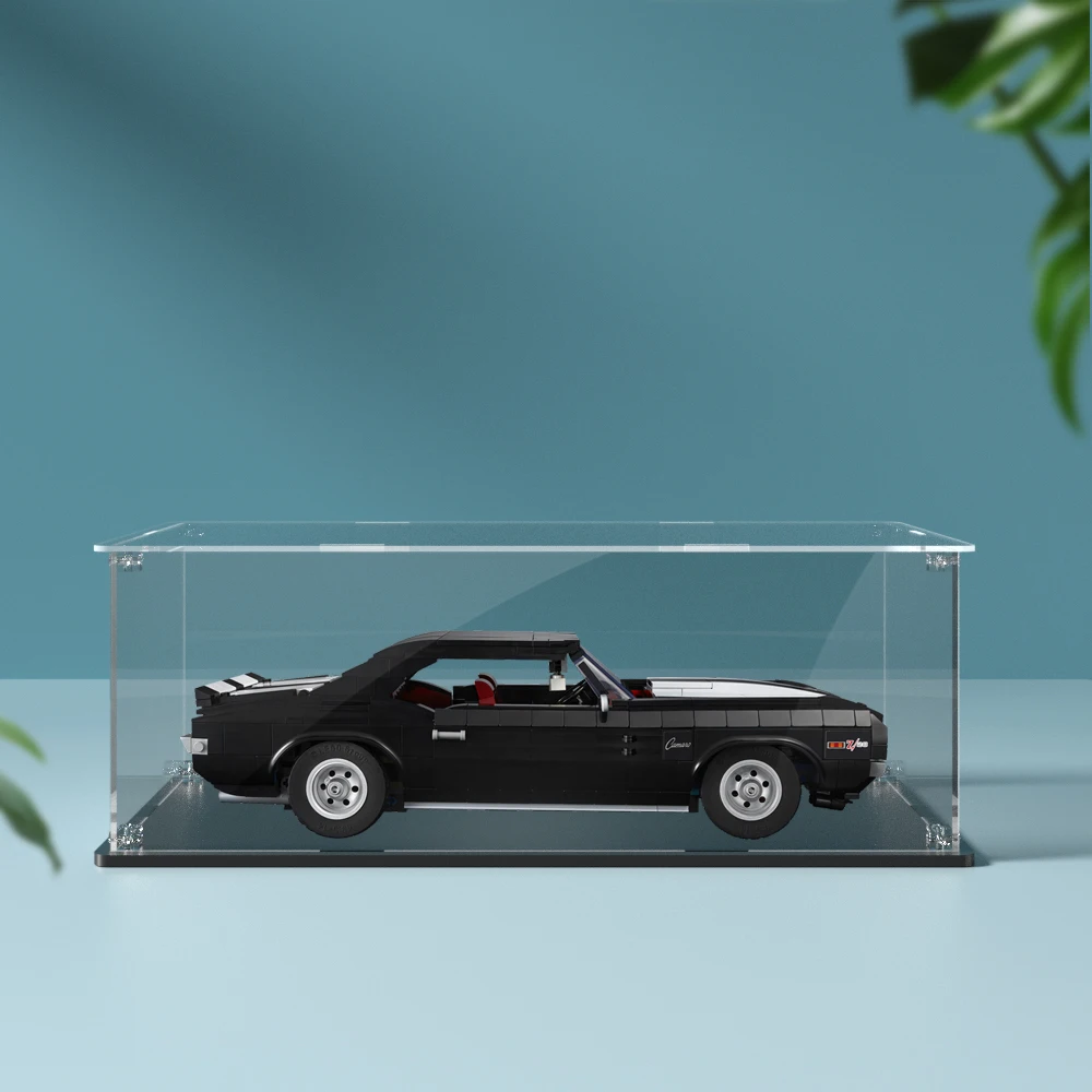 Acrylic display box for lego 10304 display case for Camaro Z28 building block dustproof clear model car storage box 39x18x14cm