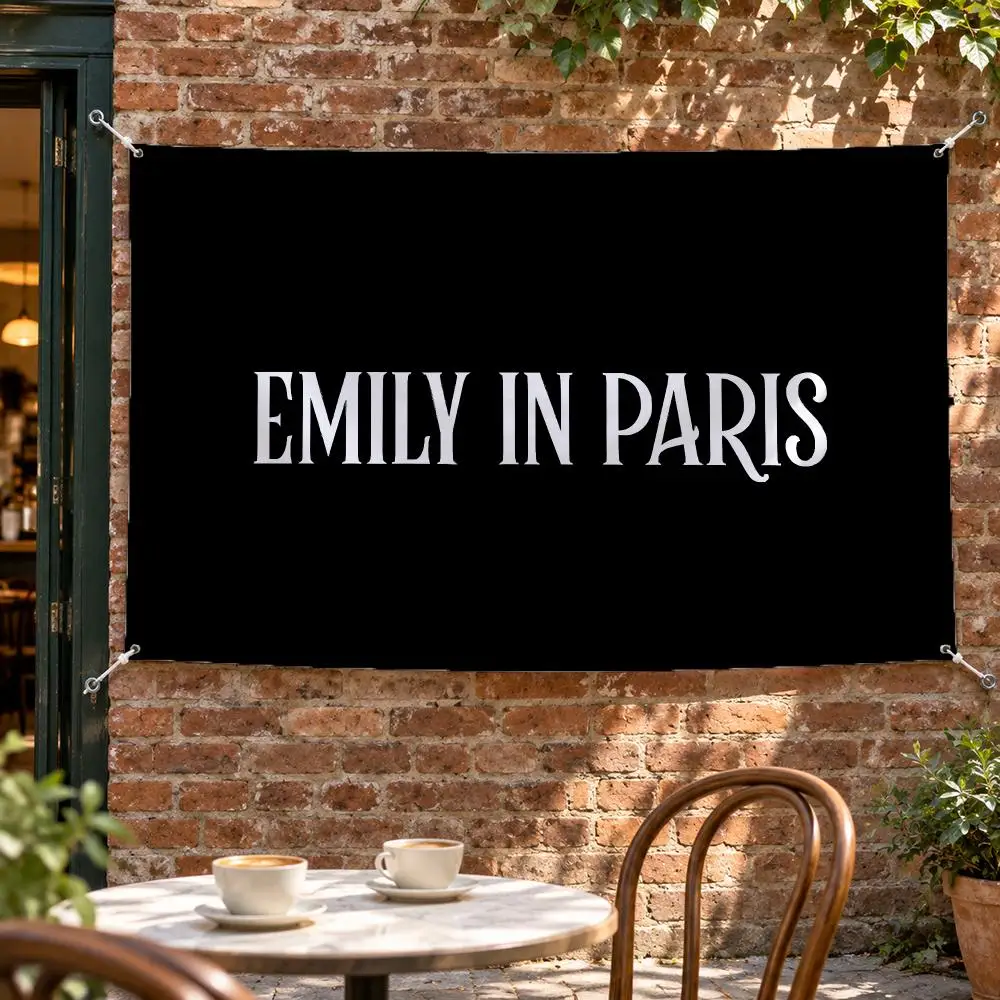 Emily In Paris Movie Print Art Canvas Flags No Hem Wall Banner Indoor Outdoor For Home Party Garden Decor