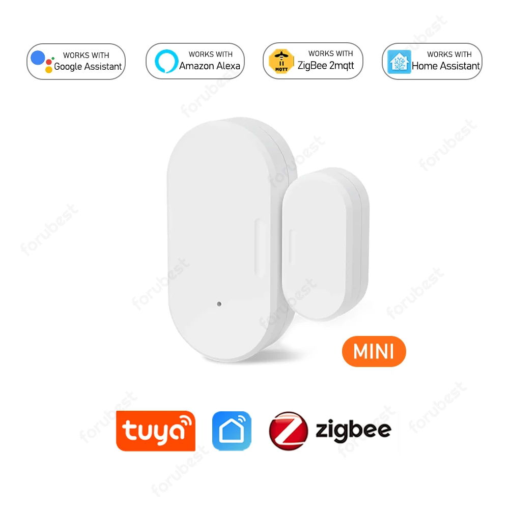 Tuya Zigbee Smart Door And Window Sensor Magnetic Security Alarm Smartlife APP Remote Monitoring Works With Alexa Home Assistant