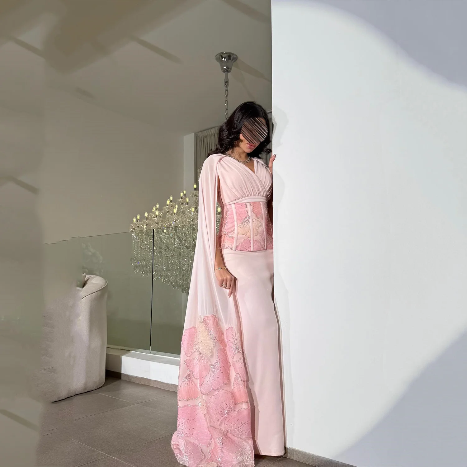 

Lorrtta فساتين سهرة Dresses Gala Luxurious Women's Evening Dresses for Special Occasions Pink 3D Flowers Customized Prom Dress