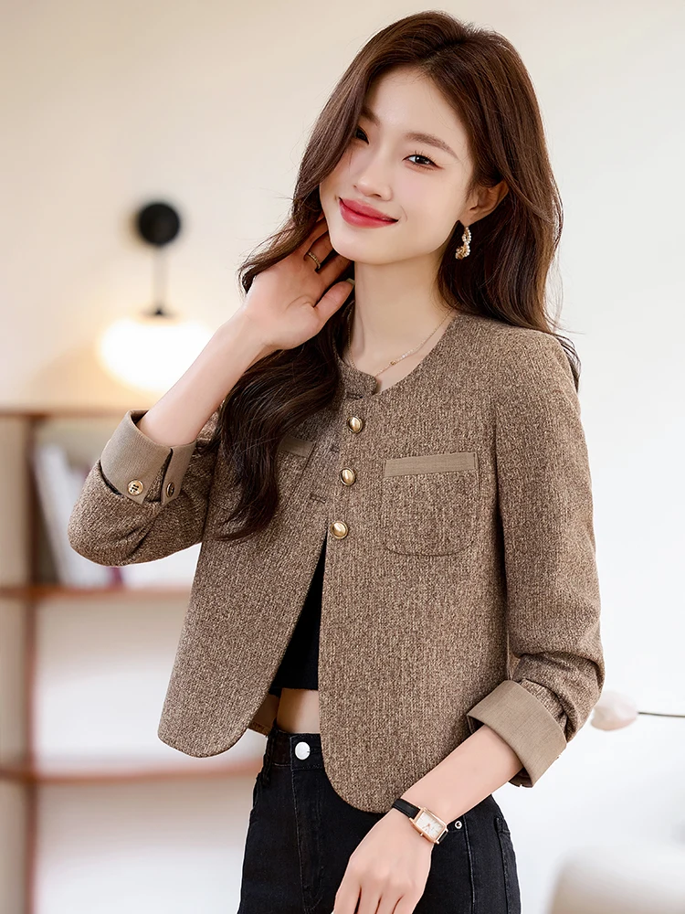 

ort Tailored Women's Jaet 2025 New Faion Casual Lady's Suit Top Small Fraance Sle Commute Sle Polyester Blend